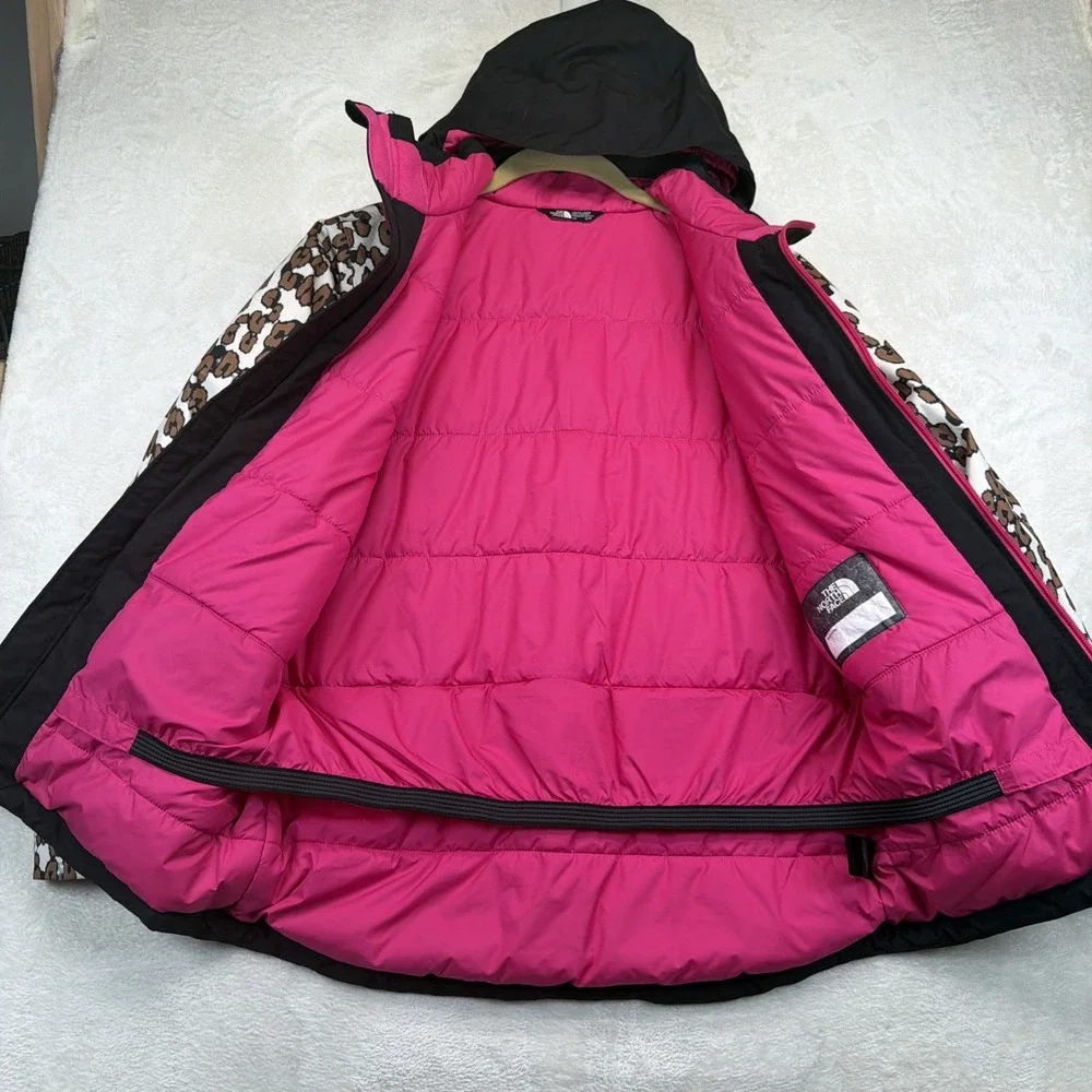 The North Face Girls Snowquest Plus Ski Jacket L 14/16 Leopard DryVent Insulated